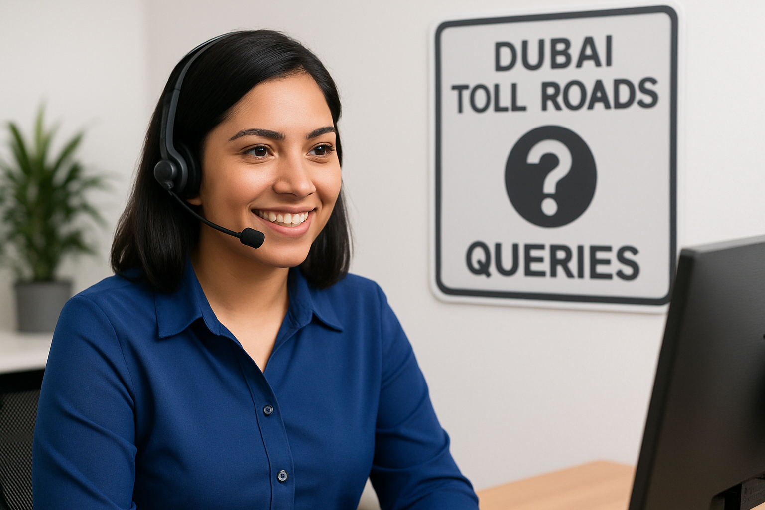Customer service representative assisting with Dubai toll road queries